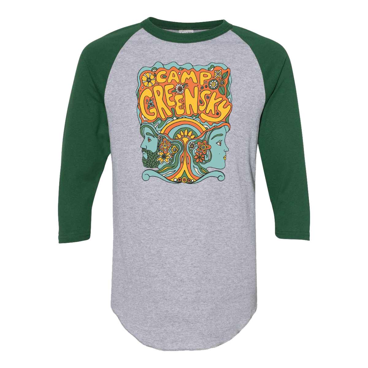 Camp Greensky Faces Raglan Tee