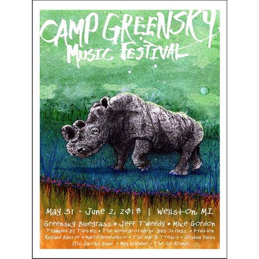 2018 Camp Greensky Rhino Poster
