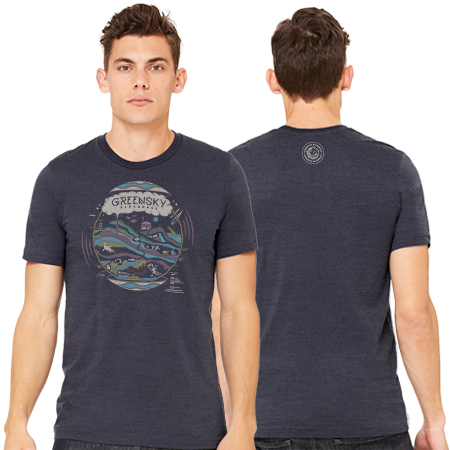 Geo Design Unisex Tee - Heather Navy