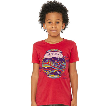 Youth Tee - Geo Design - Red