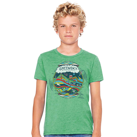 Youth Tee - Geo Design - Green